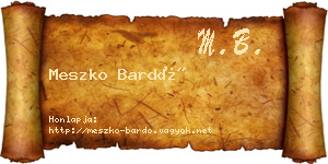 Meszko Bardó névjegykártya